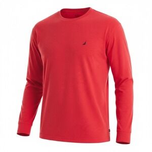 Nautica mens Sleepwear Crew Neck Red Pajama Sleep T Shirt Tee L new